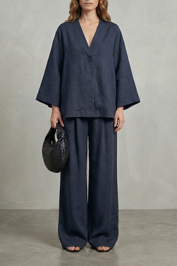 Daphne wrap top and wide leg trouser set – image 7