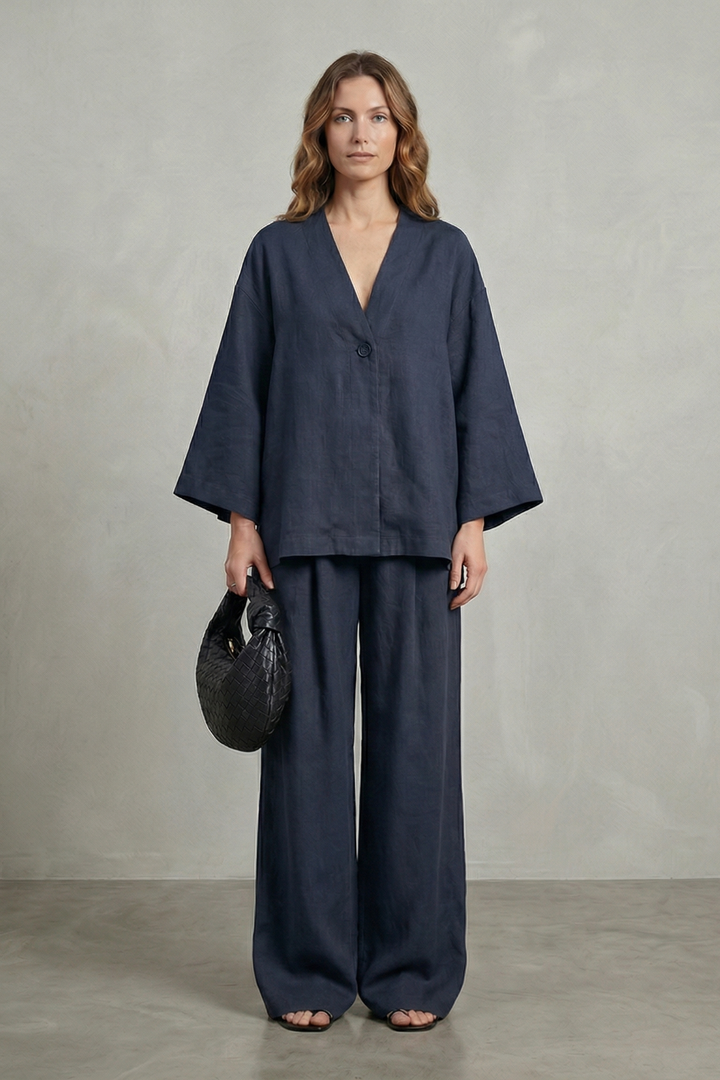Daphne wrap top and wide leg trouser set – image 8