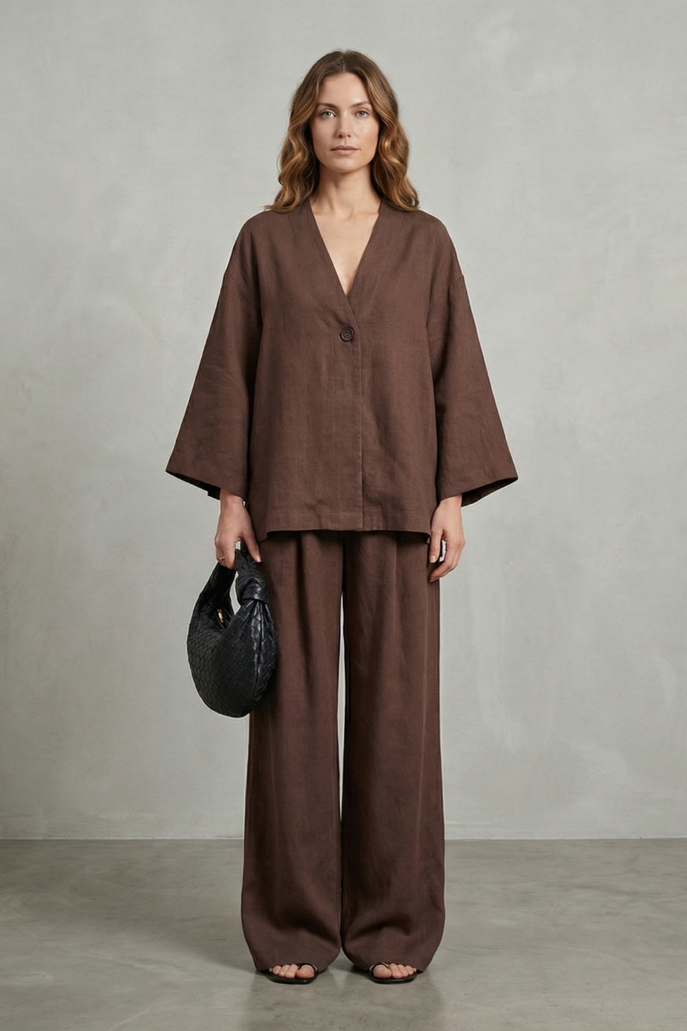 Daphne wrap top and wide leg trouser set – image 2