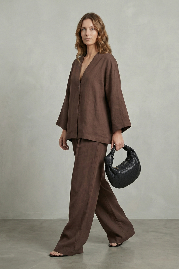 Daphne wrap top and wide leg trouser set – image 3