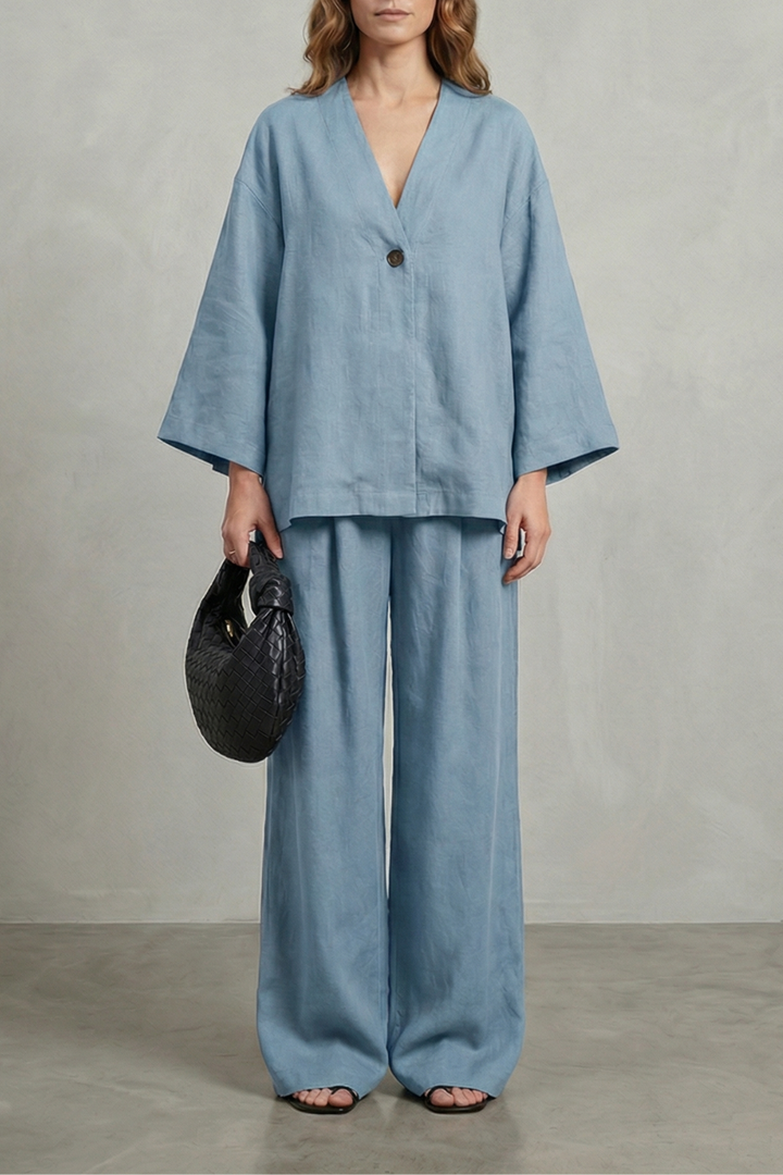 Daphne wrap top and wide leg trouser set – image 11