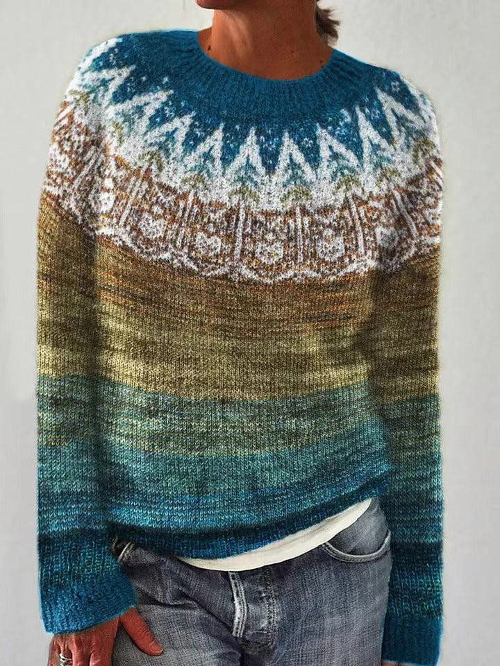 Bryony oversized fair isle crew neck jumper – image 3