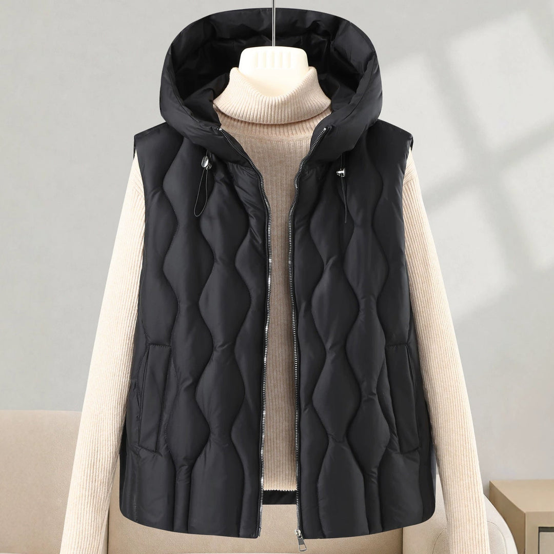 Sylvie longline hooded quilted gilet – image 4