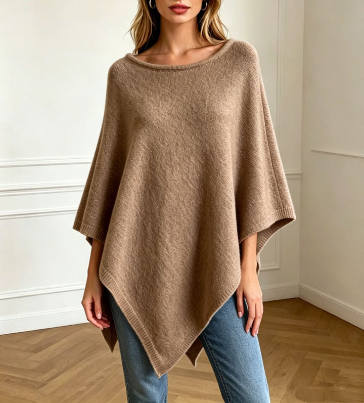 Angharad oversized wide neck knit poncho – image 7