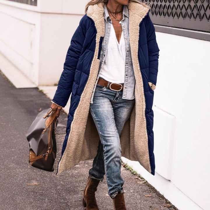 Nanette teddy lined long quilted coat with hood – image 3
