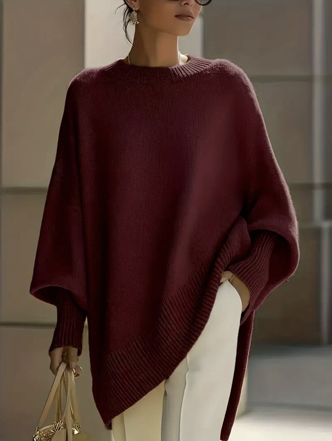 Glenys oversized knit poncho jumper – image 16