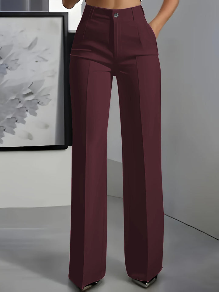 Hilda pleated wide leg trousers with crease – image 11