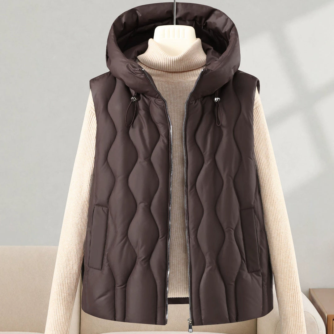 Sylvie longline hooded quilted gilet – image 2