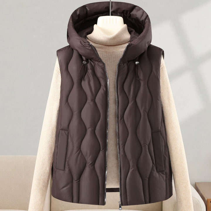 Sylvie longline hooded quilted gilet – image 2