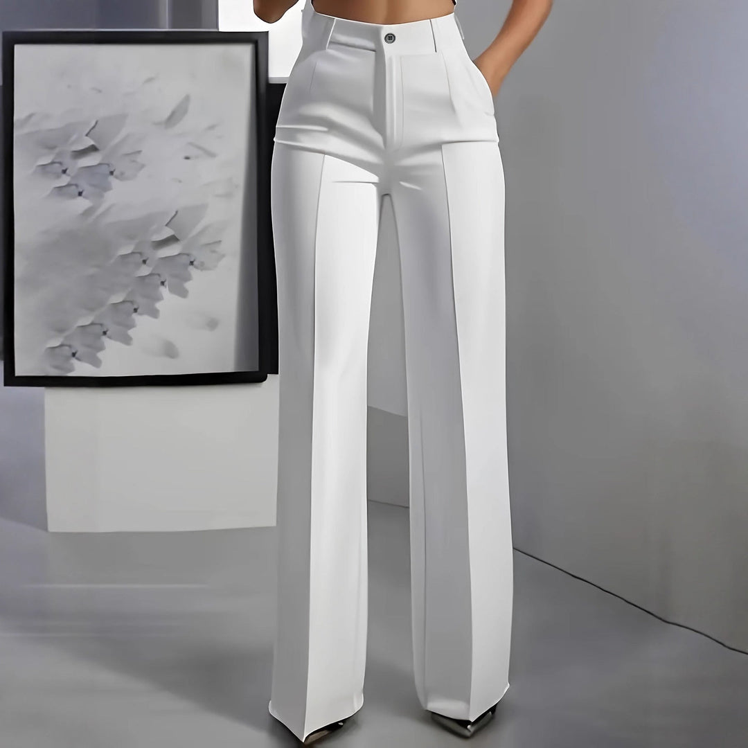 Hilda pleated wide leg trousers with crease – image 2