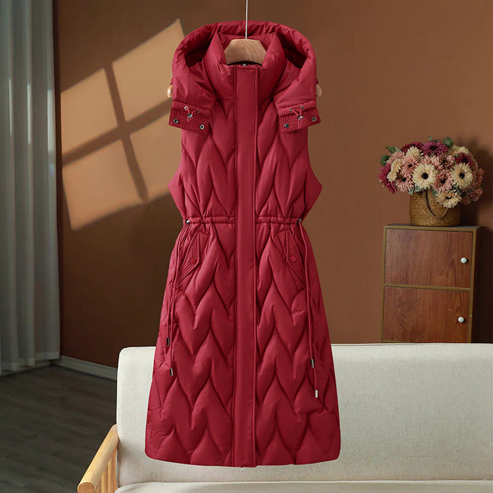 Ysolda long hooded gilet with drawstring waist – image 6
