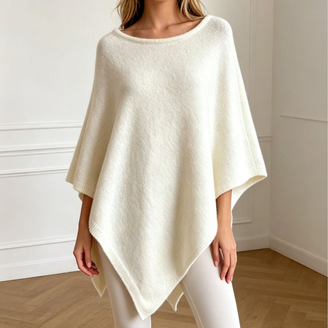 Angharad oversized wide neck knit poncho – image 4