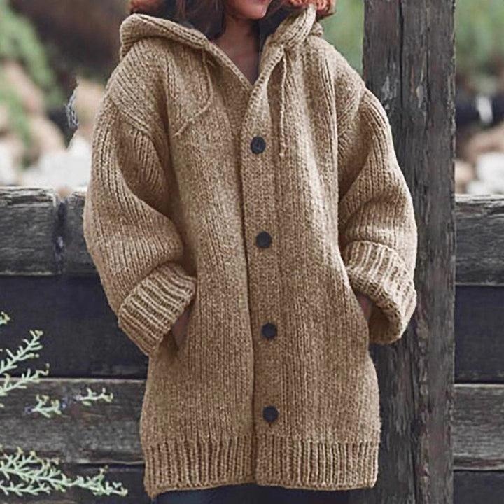 Gwendoline long chunky hooded cardigan – image 4