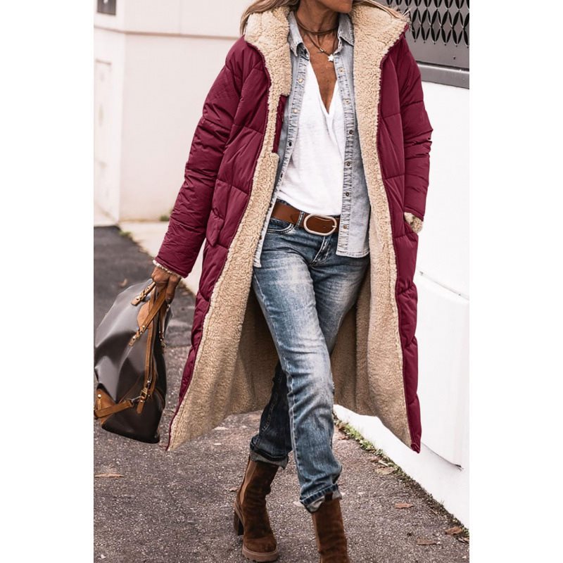 Nanette teddy lined long quilted coat with hood – image 11