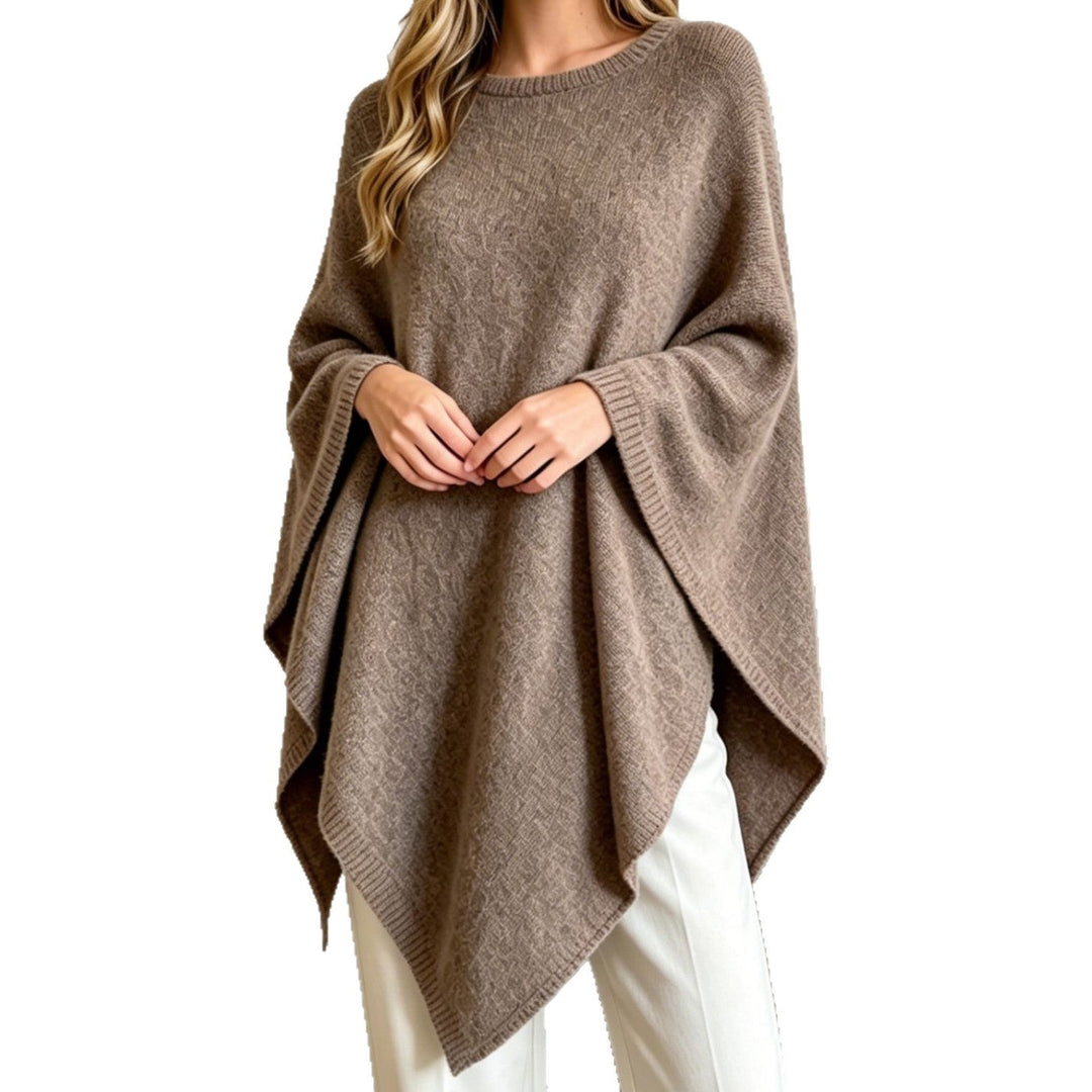 Angharad oversized wide neck knit poncho – image 5