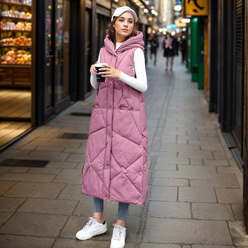 Amabella longline insulated gilet with hood – image 2
