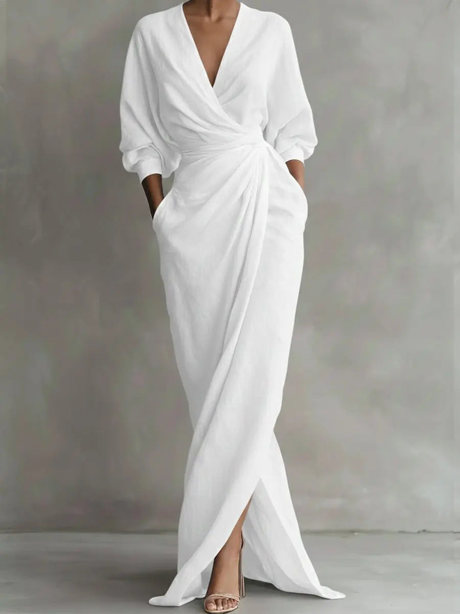 Hermia V neck maxi dress – image 8