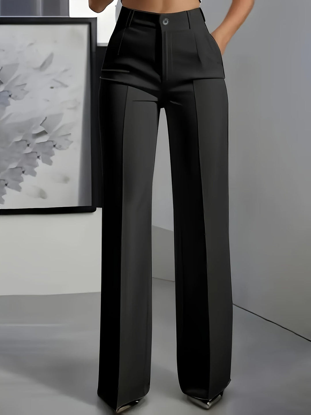 Hilda pleated wide leg trousers with crease – image 12