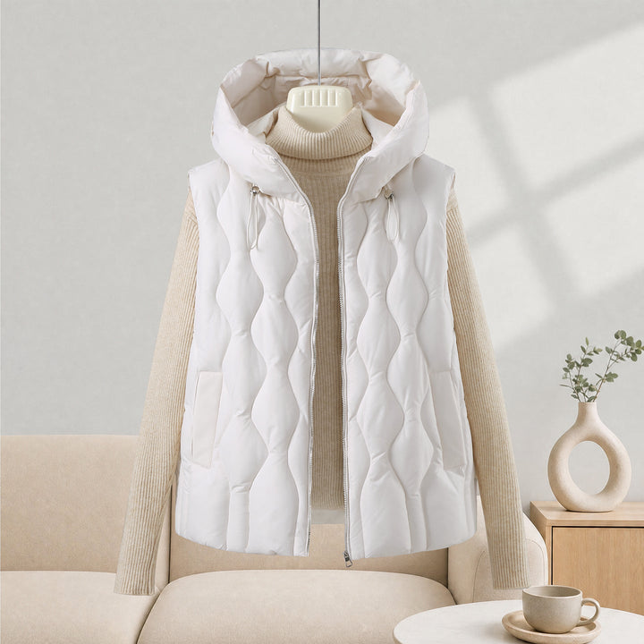 Sylvie longline hooded quilted gilet – image 8