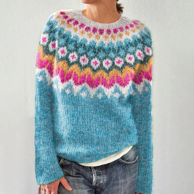 Bryony oversized fair isle crew neck jumper – image 5