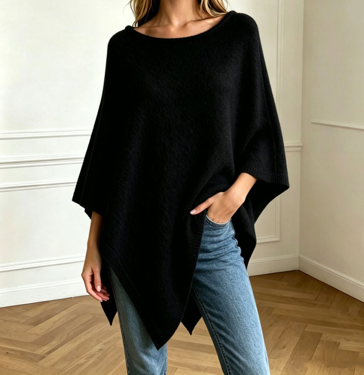 Angharad oversized wide neck knit poncho – image 6