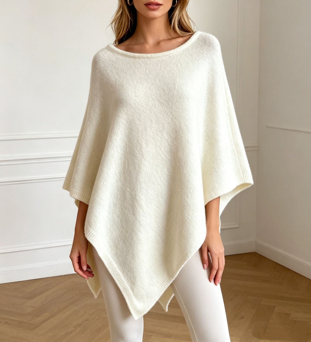 Angharad oversized wide neck knit poncho – image 8