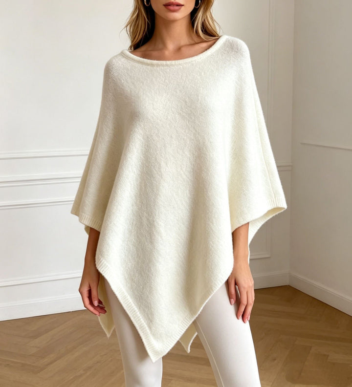 Angharad oversized wide neck knit poncho – image 8