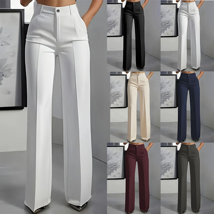 Hilda pleated wide leg trousers with crease