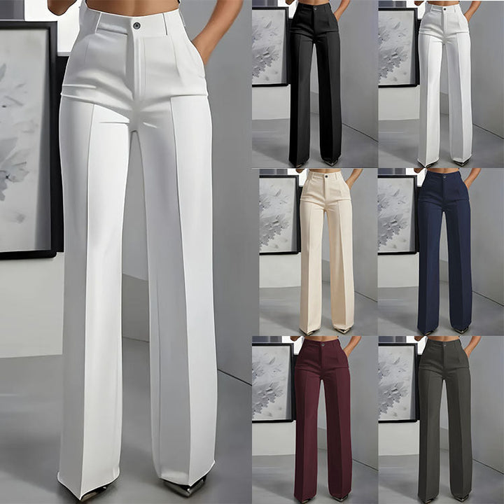 Hilda pleated wide leg trousers with crease