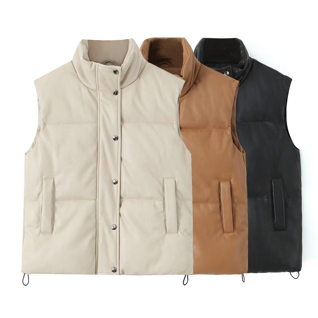 Sorcha minimal high neck quilted gilet