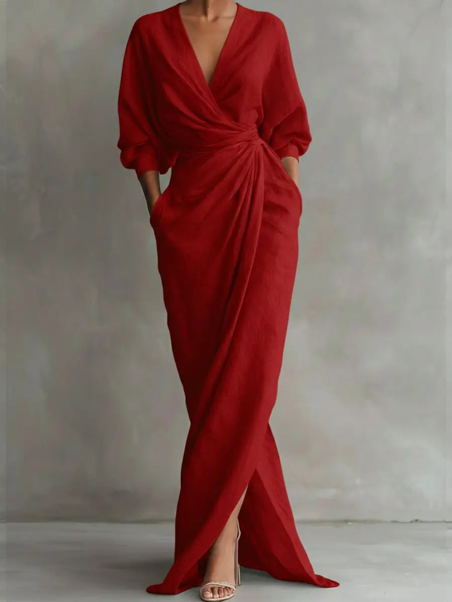 Hermia V neck maxi dress – image 7