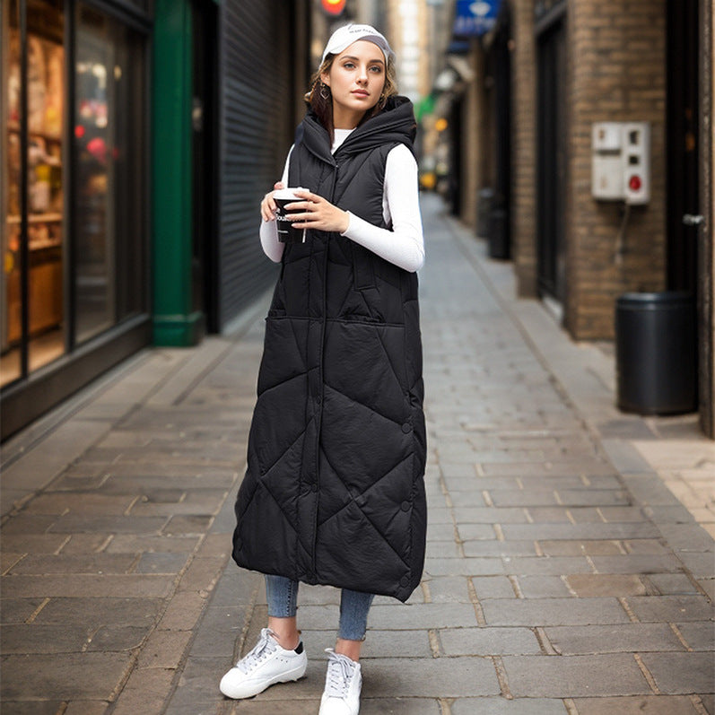 Amabella longline insulated gilet with hood