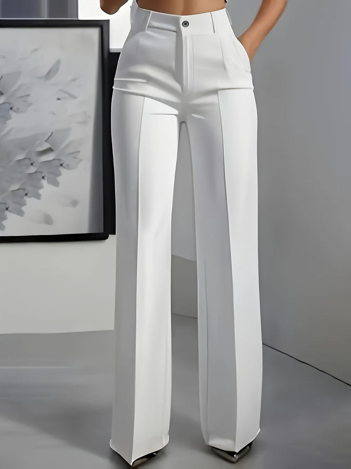 Hilda pleated wide leg trousers with crease – image 13