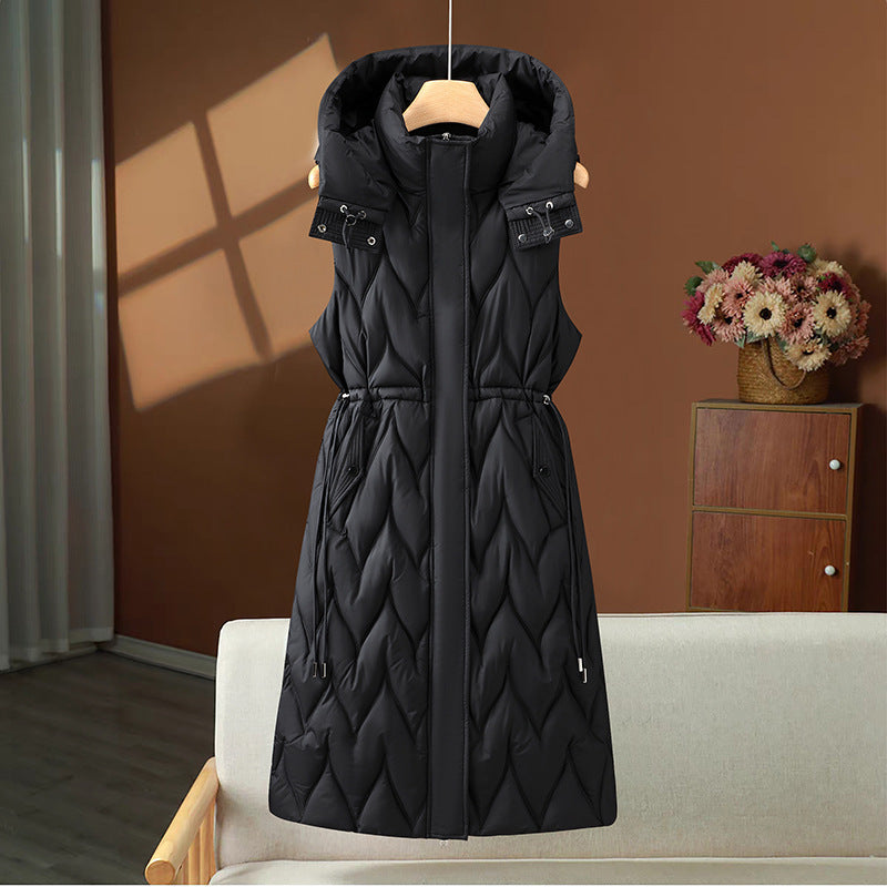 Ysolda long hooded gilet with drawstring waist – image 3