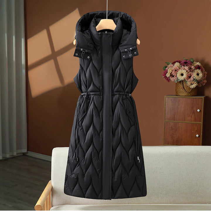 Ysolda long hooded gilet with drawstring waist – image 3