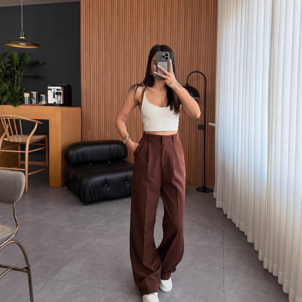 Blodwen straight leg trousers with high waist – image 2
