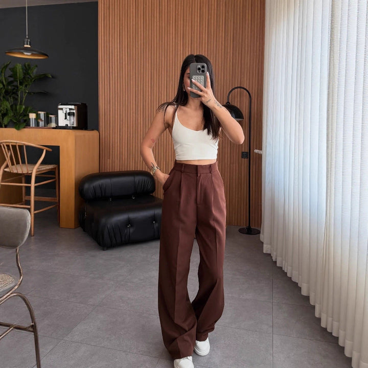 Blodwen straight leg trousers with high waist – image 2
