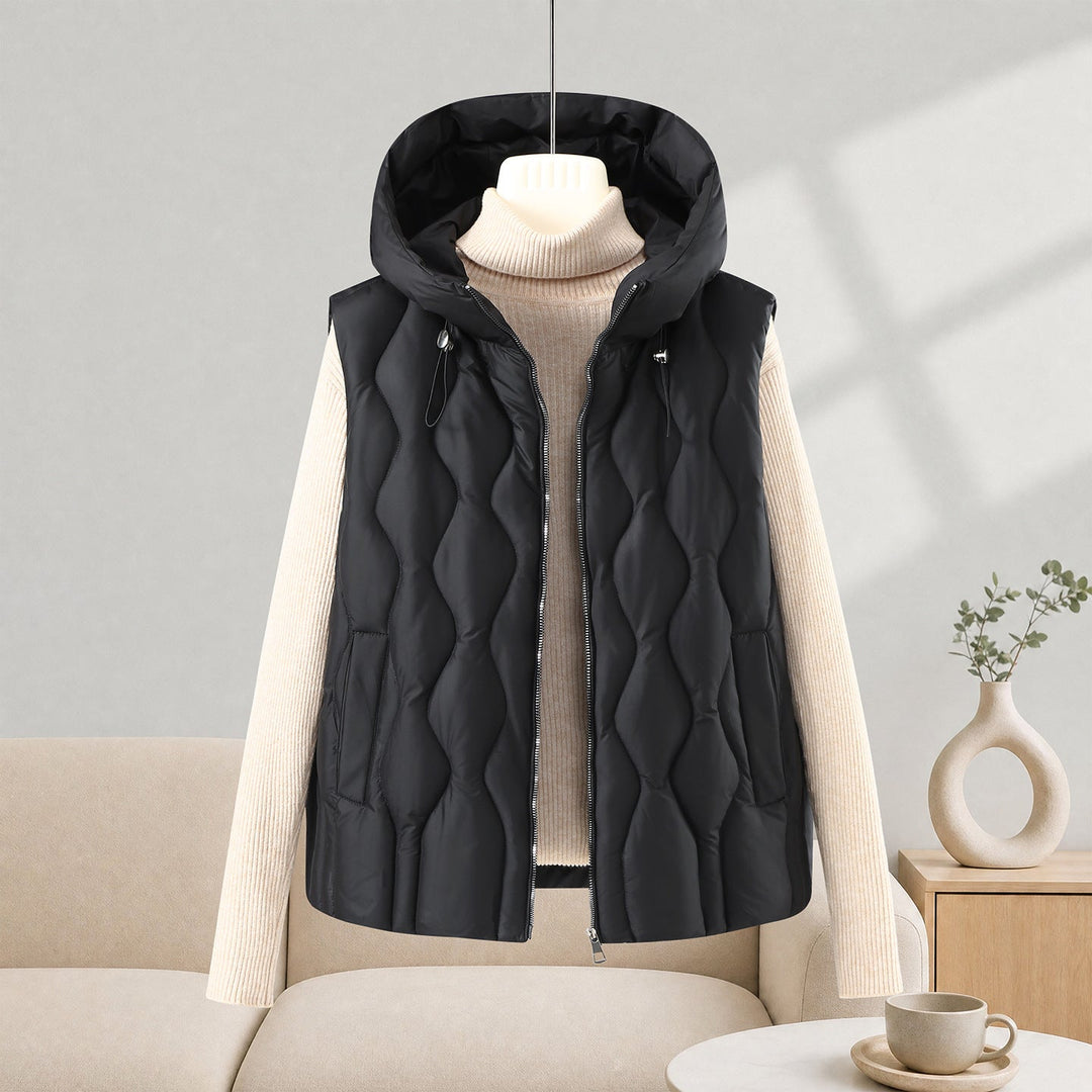 Sylvie longline hooded quilted gilet – image 6
