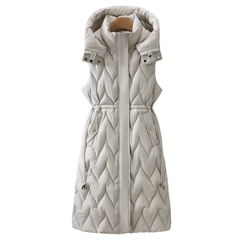 Ysolda long hooded gilet with drawstring waist – image 5