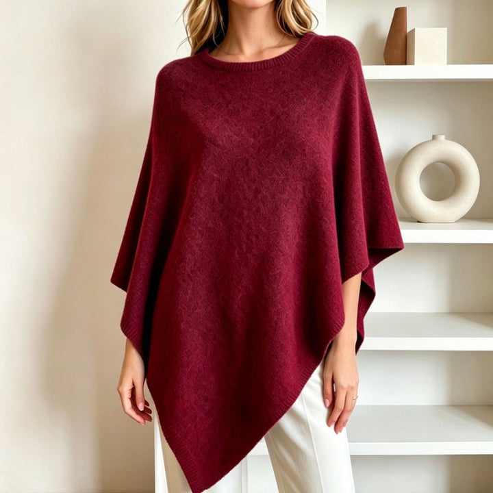 Angharad oversized wide neck knit poncho – image 2