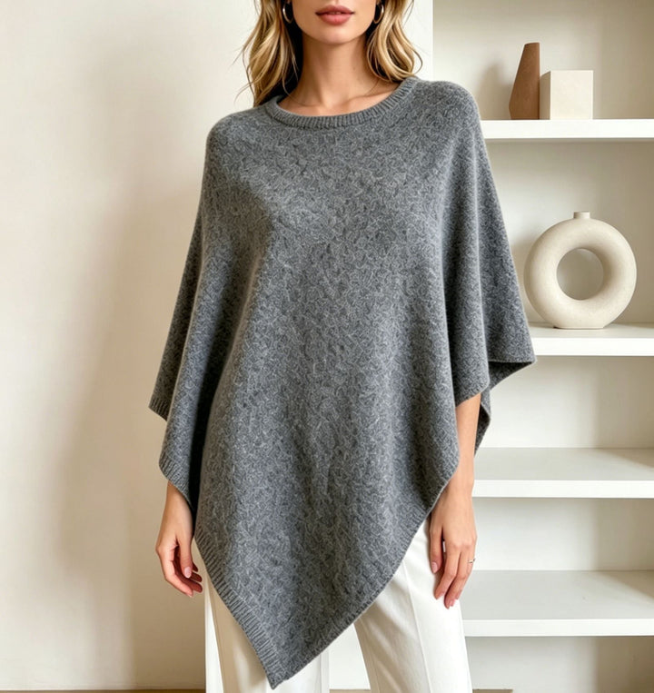 Angharad oversized wide neck knit poncho – image 9