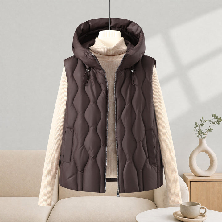 Sylvie longline hooded quilted gilet – image 9