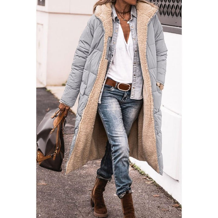 Nanette teddy lined long quilted coat with hood – image 8