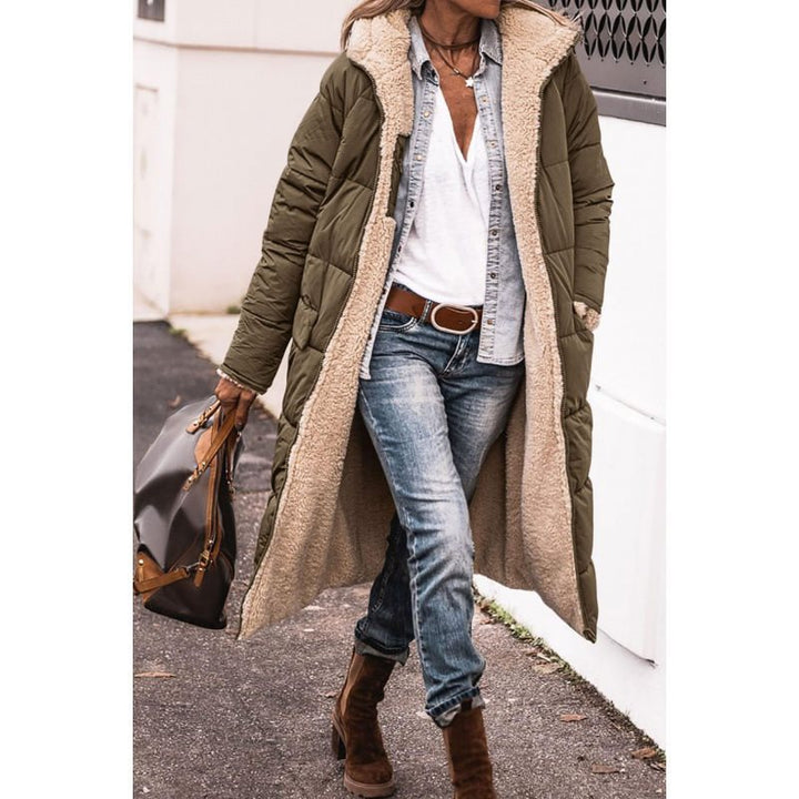 Nanette teddy lined long quilted coat with hood – image 9