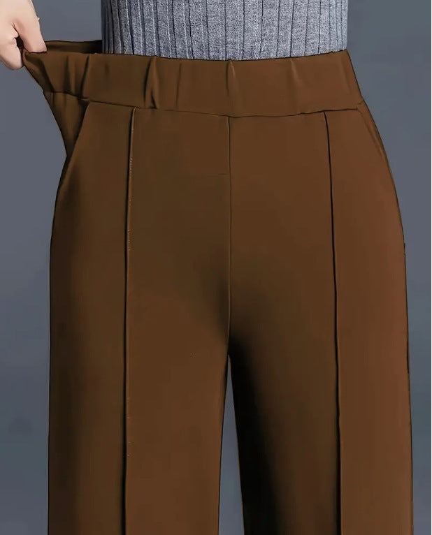 Jacqueline stretch crepe pleated wide leg trousers – image 7