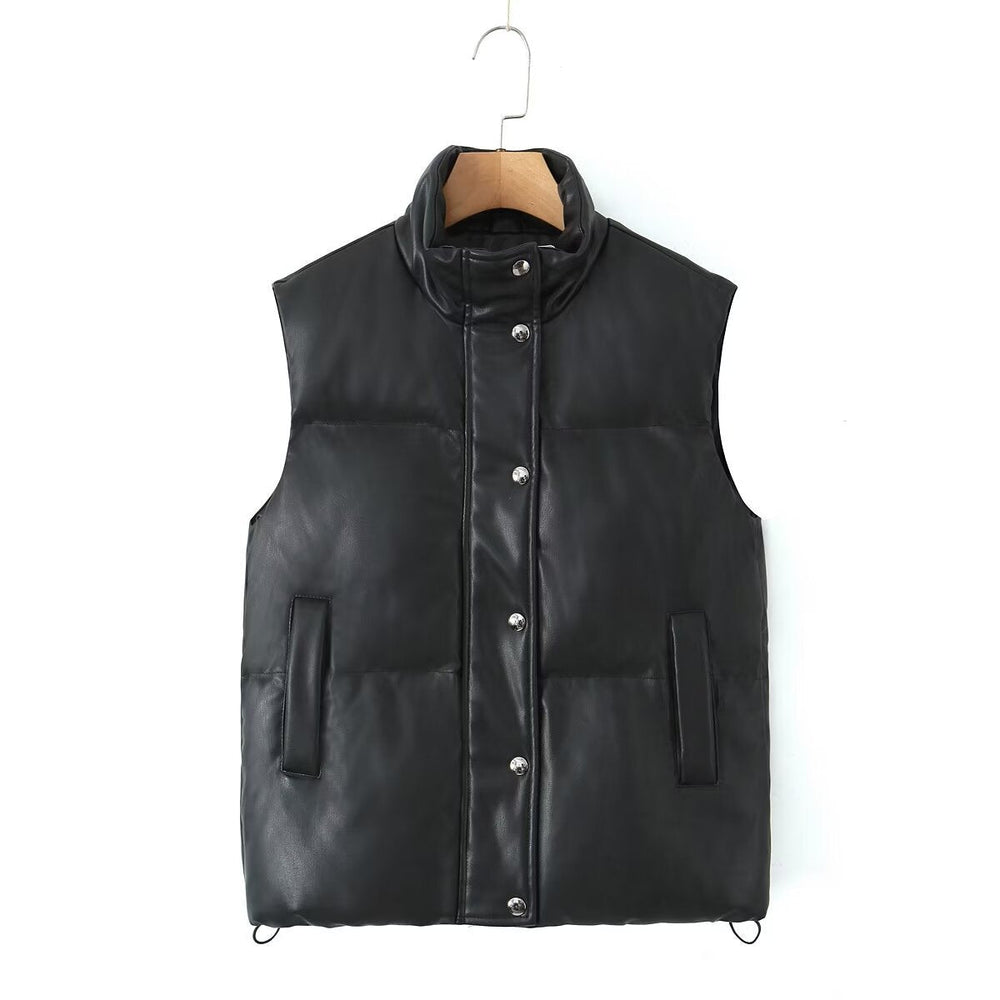 Sorcha minimal high neck quilted gilet – image 2