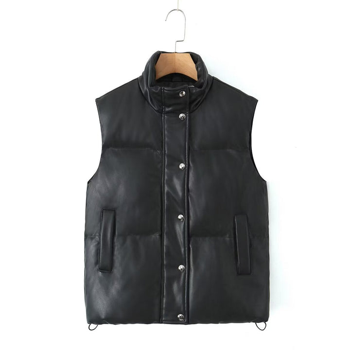Sorcha minimal high neck quilted gilet – image 2