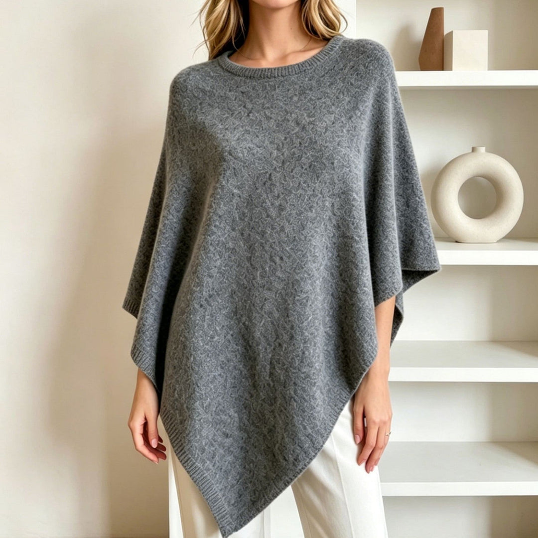 Angharad oversized wide neck knit poncho – image 3