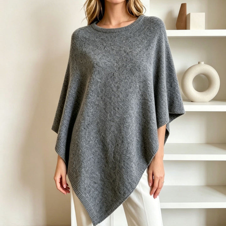 Angharad oversized wide neck knit poncho – image 3
