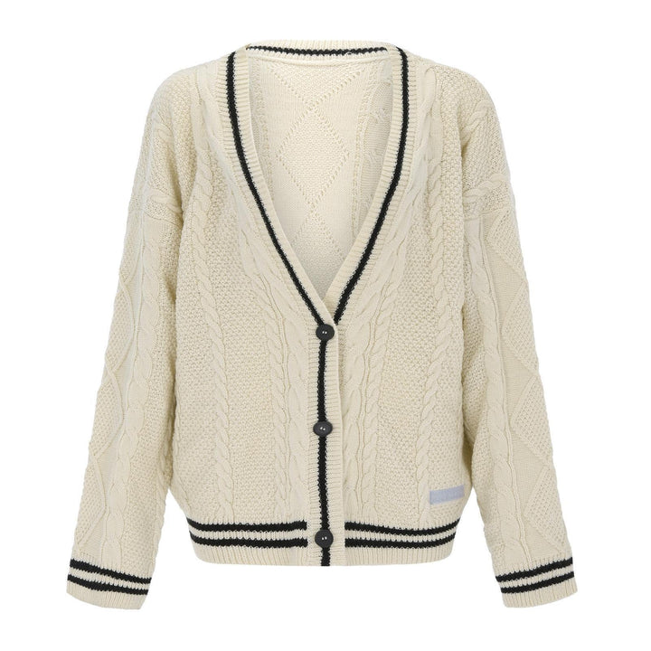 Constance oversized cable knit cardigan with stars – image 5